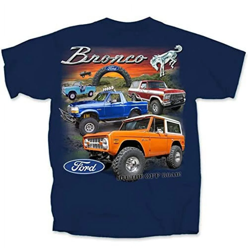 Joe Blow 66-96 Bronco Ford Broncos T-Shirt, Navy, Size Large